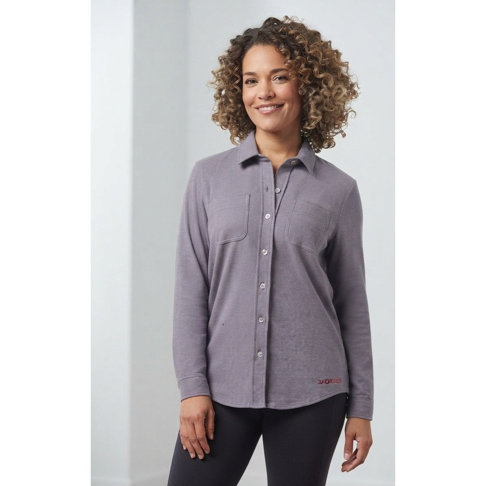 32 Degrees Heat Womens Purple Button Down Shirt Long Sleeve Medium NWT